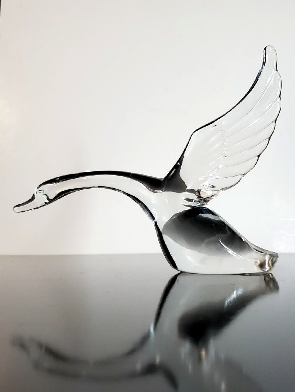 (2) Heisey Blown Clear Crystal Geese In Motion Figurines by Imperial Glass - Picture 5 of 16